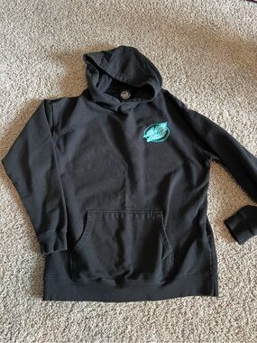 Santa Cruz Skateboards Black Hoodie with Teal Logo